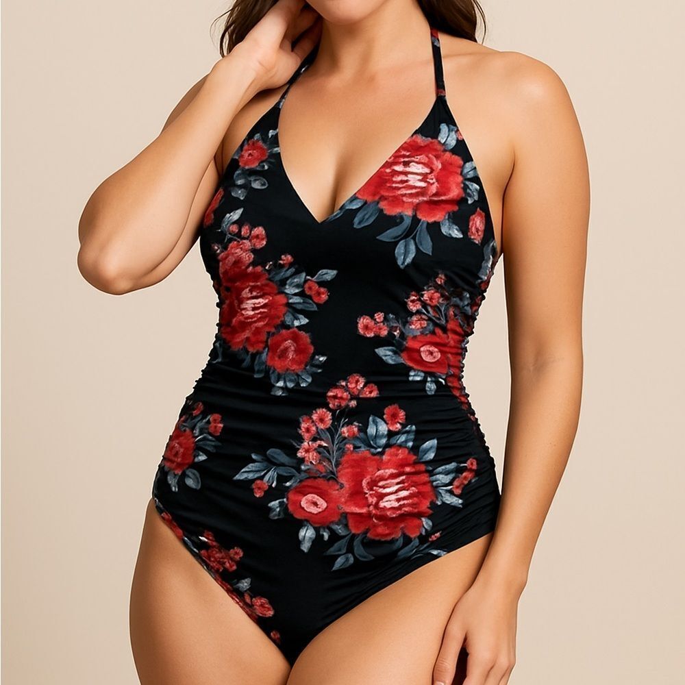 smismivo NWT women’s floral one piece swimsuit size Medium